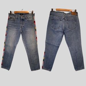 Polo by Ralph Lauren Blue Boyfriend Jeans with Multicolor Accents